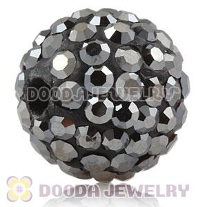12mm Pave Grey Czech Crystal Ball Bead Wholesale