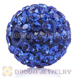 12mm Pave Blue Czech Crystal Ball Bead Wholesale