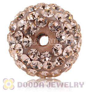 12mm Pave Pink Czech Crystal Ball Bead Wholesale