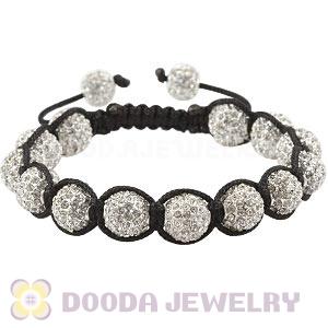 White Disco Ball Bead Alloy Crystal Bracelets Wholesale