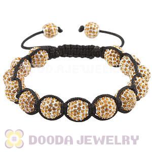 Yellow Disco Ball Bead Alloy Crystal Bracelets Wholesale