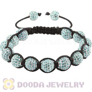 Cyan Disco Ball Bead Alloy Crystal Bracelets Wholesale