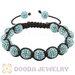 Teal Disco Ball Bead Alloy Crystal Bracelets Wholesale