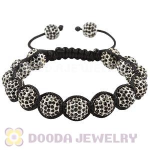 Black Disco Ball Bead Alloy Crystal Bracelets Wholesale