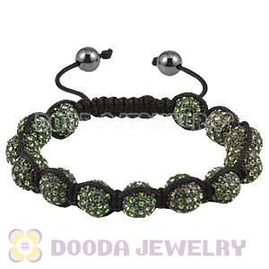 Green Crystal Disco Ball Bead Bracelet With Hematite Wholesale