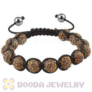 Yellow Crystal Disco Ball Bead Bracelet With Hematite Wholesale 