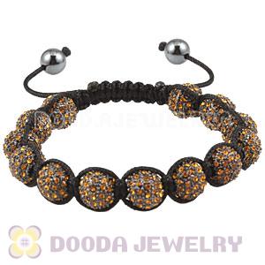Yellow Crystal Disco Ball Bead Bracelet With Hematite Wholesale