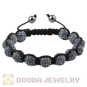 Blue Crystal Disco Ball Bead Bracelet With Hematite Wholesale 
