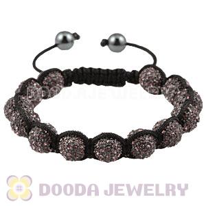 Pink Crystal Disco Ball Bead Bracelet With Hematite Wholesale 