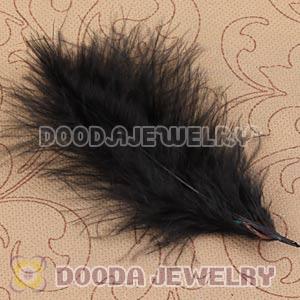 Natural Black Fluffy Short Rooster Feather Hair Extensions Wholesale