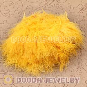 Natural Yellow Fluffy Short Rooster Feather Hair Extensions Wholesale
