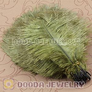 Green Plumes Big Flake Ostrich Feather Hair Extensions Wholesale