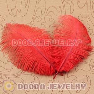 Red Plumes Big Flake Ostrich Feather Hair Extensions Wholesale