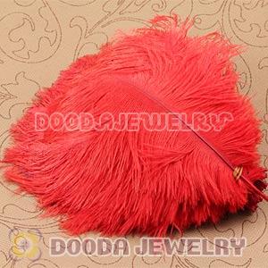 Red Plumes Big Flake Ostrich Feather Hair Extensions Wholesale