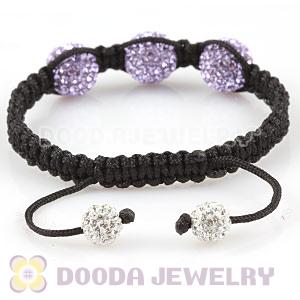 12mm Pave Lavender Czech Crystal Bead Handmade String Bracelets Wholesale