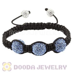 12mm Pave Blue Czech Crystal Bead Handmade String Bracelets Wholesale