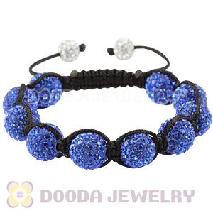 12mm Pave Blue Czech Crystal Bead Handmade String Bracelets Wholesale