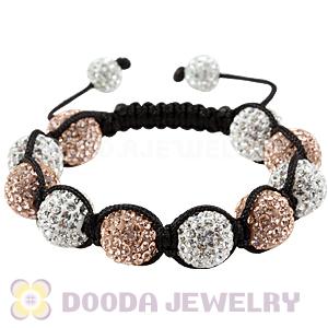 12mm Pave Czech Crystal Bead Handmade String Bracelets Wholesale