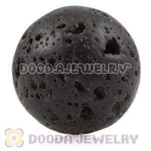12mm Handmade Style Black Lava Stone Beads Wholesale