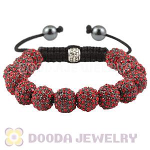 Red Crystal Disco Ball Bead String Bracelets With Hematite Wholesale 