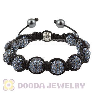 Blue Crystal Disco Ball Bead String Bracelets With Hematite Wholesale 