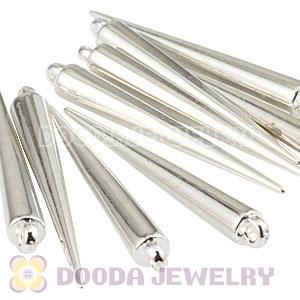 52mm Silver Plated Spike Beads For Basketball Wives Hoop Earrings 