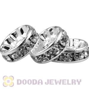 10mm Alloy Basketball Wives Clear Crystal Spacer Beads Wholesale