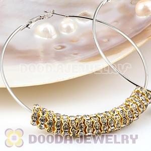 10mm Gold Alloy Basketball Wives Clear Crystal Spacer Beads Wholesale