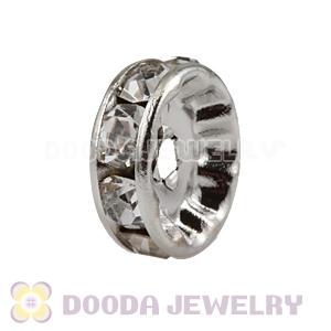 10mm Alloy Basketball Wives Clear Crystal Spacer Beads Wholesale