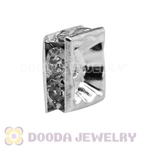 8X8mm Alloy Basketball Wives Clear Crystal Spacer Beads Wholesale