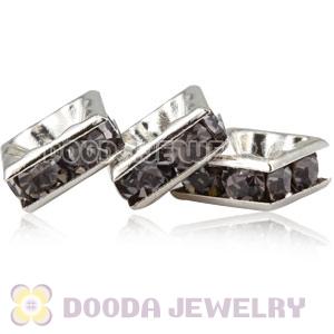 8X8mm Alloy Basketball Wives Pink Crystal Spacer Beads Wholesale