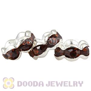 8mm Alloy Champagne Crystal Spacer Beads For Basketball Wives Earrings