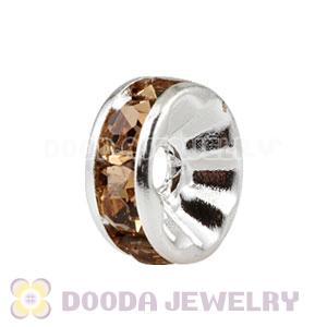 8mm Alloy Yellow Crystal Spacer Beads For Basketball Wives Earrings 