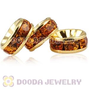 8mm Gold Alloy Yellow Crystal Spacer Beads For Basketball Wives Earrings 
