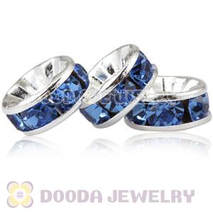 8mm Alloy Blue Crystal Spacer Beads For Basketball Wives Earrings 