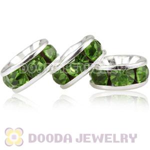 8mm Alloy Green Crystal Spacer Beads For Basketball Wives Earrings 