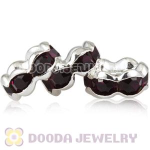 8mm Alloy Purple Crystal Spacer Beads For Basketball Wives Earrings 