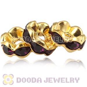 8mm Alloy Purple Crystal Spacer Beads For Basketball Wives Earrings 