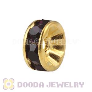 8mm Alloy Purple Crystal Spacer Beads For Basketball Wives Earrings