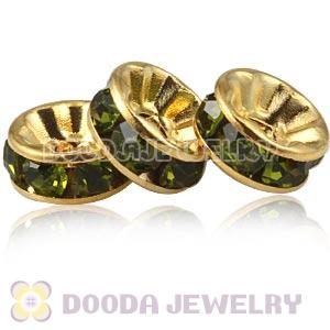 8mm Gold Alloy Olive Crystal Spacer Beads For Basketball Wives Earrings 