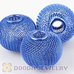 30mm Large Blue Mesh Ball Beads For Basketball Wives Hoop Earrings