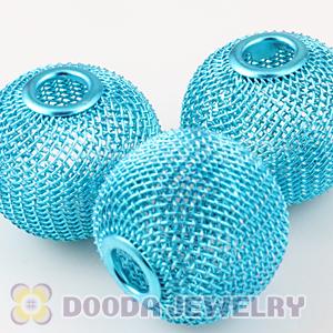 30mm Large Blue Mesh Ball Beads For  Basketball Wives Hoop Earrings