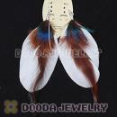 White Tibetan Jaderic Bohemia Grizzly Feather Earrings Wholesale