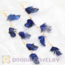 Cheap Blue Extra Long Feather Earrings Wholesale