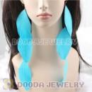 Cyan Big Flake Extra Long Feather Earrings Wholesale