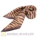Brown Border Printed Silk Scarf 50X50cm Small Square Satin Pure Silk Scarves Wholesale