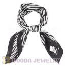 Black Border Printed Silk Scarf 50X50cm Small Square Satin Pure Silk Scarves Wholesale