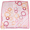 Pink Border Printed Planets Silk Scarf 50X50cm Small Square Satin Pure Silk Scarves