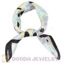 Black Border Printed Dot Silk Scarf 50X50cm Small Square Satin Pure Silk Scarves