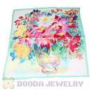 Printed Peony Pure Silk Scarves 65×65cm Medium Square Silk Scarf Shawls Wholesale